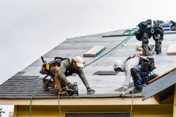 Professional Gutter Installation technician working in Garrattsville, NY